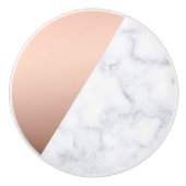 エレガントでモダンで幾何学的なばら色の金ゴールドの白の大理石 セラミックノブ (正面)