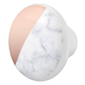 エレガントでモダンで幾何学的なばら色の金ゴールドの白の大理石 セラミックノブ (右)