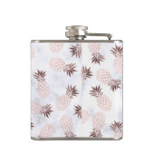 エレガントでモダンで白い大理石のばら色の金ゴールドのパイナップル フラスク (裏面)