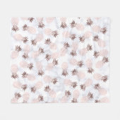 エレガントでモダンで白い大理石のばら色の金ゴールドのパイナップル フリースブランケット (正面(横))