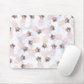 エレガントでモダンで白い大理石のばら色の金ゴールドのパイナップル マウスパッド (マウス)