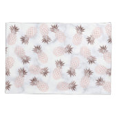 エレガントでモダンで白い大理石のばら色の金ゴールドのパイナップル 枕カバー (裏面)