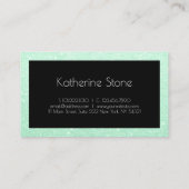 エレガントでモダンで真新しい緑のグリッターのイベント・プランナ 名刺 (裏面)