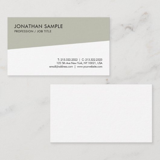 エレガントでモダンで粋でシンプルなテンプレートのプロフェッショナル 名刺 (正面/裏面)