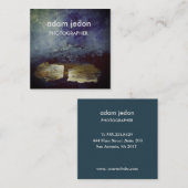 エレガントでモダンで青い正方形の名刺 スクエア名刺 (正面/裏面)