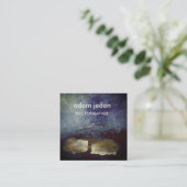 エレガントでモダンで青い正方形の名刺 スクエア名刺 (スタンド正面)