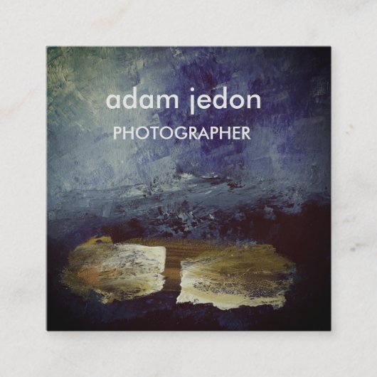 エレガントでモダンで青い正方形の名刺 スクエア名刺 (正面)