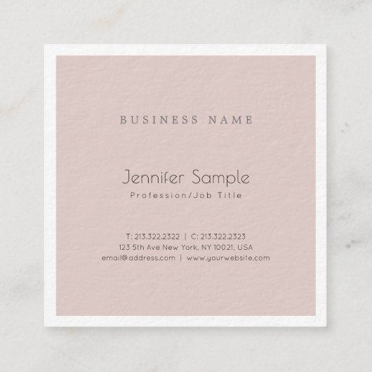 エレガントでモダンで魅力的なデザインの贅沢のトレンディー スクエア名刺 (裏面)