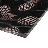 エレガントでモダンで黒い大理石のばら色の金ゴールドのパイナップル カッティングボード (角)