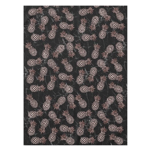 エレガントでモダンで黒い大理石のばら色の金ゴールドのパイナップル テーブルクロス (正面)