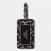 エレガントでモダンで黒い大理石のばら色の金ゴールドのパイナップル ラゲッジタグ (裏面縦)