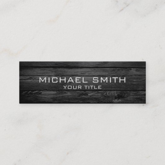 エレガントでモダンで黒い木製の一見 スキニー名刺 (正面)