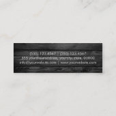 エレガントでモダンで黒い木製の一見 スキニー名刺 (裏面)