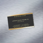 エレガントでモダンで黒い金ゴールドのプロフェッショナルのテンプレート マグネット名刺 (インサイチュ)