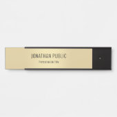 エレガントでモダンで黒い金ゴールドの魅力のテンプレート サインプレート (正面)