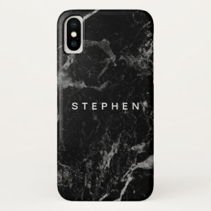 エレガントでモダンで黒く明白な大理石 iPhone X ケース