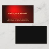 エレガントでモダンで黒く赤い金ゴールドのシンプルで明白なトレンディー 名刺 (正面/裏面)