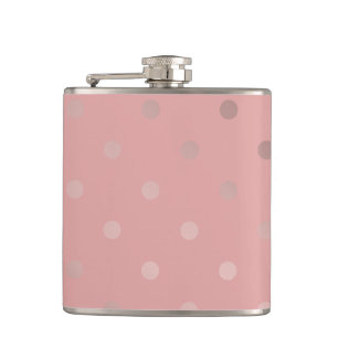 エレガントでモダンなのどのばら色の金ゴールドの水玉模様パターン フラスク
