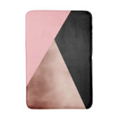 エレガントでモダンなのどの幾何学的なばら色の金ゴールドホイルのピンク バスマット (正面縦)