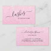 エレガントでモダンなひよこのばら色の金ゴールドのグリッターの鞭 名刺 (正面/裏面)