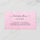 エレガントでモダンなひよこのばら色の金ゴールドのグリッターの鞭 名刺 (裏面)