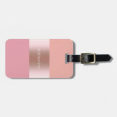 エレガントでモダンなひよこのばら色の金ゴールドのピンクのオレンジ ラゲッジタグ (正面横)