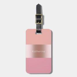 エレガントでモダンなひよこのばら色の金ゴールドのピンクのオレンジ ラゲッジタグ