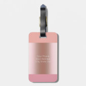 エレガントでモダンなひよこのばら色の金ゴールドのピンクのオレンジ ラゲッジタグ (裏面縦)