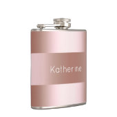 エレガントでモダンなひよこのばら色の金ゴールドパターン フラスク (右)