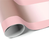 エレガントでモダンなひよこのばら色の金ゴールド及びピンクのストリップ ラッピングペーパー (ロールコーナー)