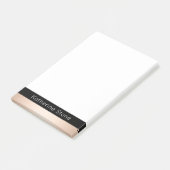 エレガントでモダンなひよこのストライプのなばら色の金ゴールドの黒 ポストイット (アングル)