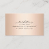 エレガントでモダンなひよこのストライプのなばら色の金ゴールドの黒 名刺 (裏面)