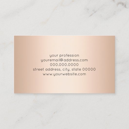 エレガントでモダンなひよこのストライプのなばら色の金ゴールドの黒 名刺 (裏面)