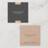 エレガントでモダンなクラフトによって印刷される金ゴールドのアクセントの上品 スクエア名刺 (正面/裏面)