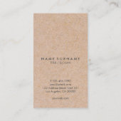 エレガントでモダンなクラフトによって印刷される金ゴールドのアクセントの垂直 名刺 (裏面)