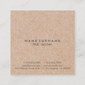 エレガントでモダンなクラフトによって印刷される金ゴールドのシックなパステル調ピンク スクエア名刺 (裏面)