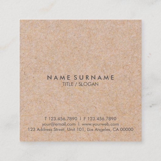 エレガントでモダンなクラフトによって印刷される金ゴールドのシックなパステル調ピンク スクエア名刺 (裏面)