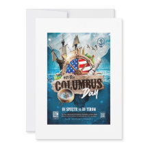 エレガントでモダンなコロンブスデーの招待状（ラスティックスタイル）