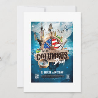 エレガントでモダンなコロンブスデーの招待状（ラスティックスタイル） 招待状