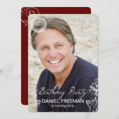 エレガントでモダンなシダの写真の誕生日の招待状 招待状 (正面/裏面)