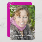 エレガントでモダンなシダの写真の誕生日の招待状 招待状 (正面/裏面)