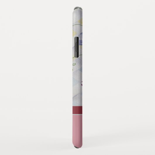 エレガントでモダンなスイートピーwの珊瑚のモノグラムの名前 Case-Mate iPhoneケース (裏面/右)