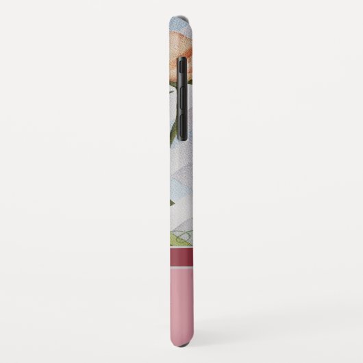 エレガントでモダンなスイートピーwの珊瑚のモノグラムの名前 Case-Mate iPhoneケース (裏面/左)