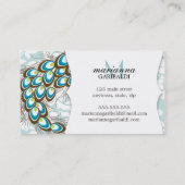 エレガントでモダンなダマスク織の孔雀 名刺 (裏面)