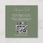 エレガントでモダンなダーク sage ハネムーン基金QRコード エンクロージャーカード (正面)