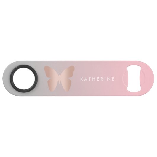 エレガントでモダンなトレンディーのばら色の金ゴールドの蝶 スピード栓抜き (正面(横))