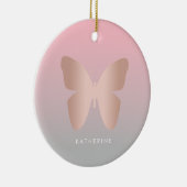 エレガントでモダンなトレンディーのばら色の金ゴールドの蝶 セラミックオーナメント (右)