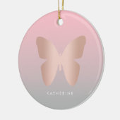 エレガントでモダンなトレンディーのばら色の金ゴールドの蝶 セラミックオーナメント (左)