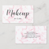 エレガントでモダンなパステル調のピンクおよび白ののどは大理石模様をつけます 名刺 (正面/裏面)