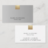 エレガントでモダンなパステル調の灰色の勾配の金ゴールドのアクセント 名刺 (正面/裏面)